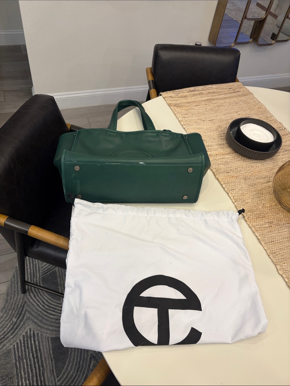 TELFAR Large Carry Bag - Forest - 100% cow hide - Authentic - pebble leather - Picture 16 of 17